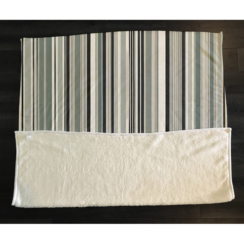 Throw Blanket, 51" W x 60" L, Striped, White