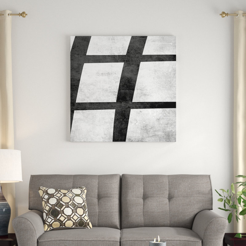 «The Type Sharp-B and W Scuff», impression sur toile, H 37 po x l 37 po x P 1,5 po, Toile tendue, Pas de tapis