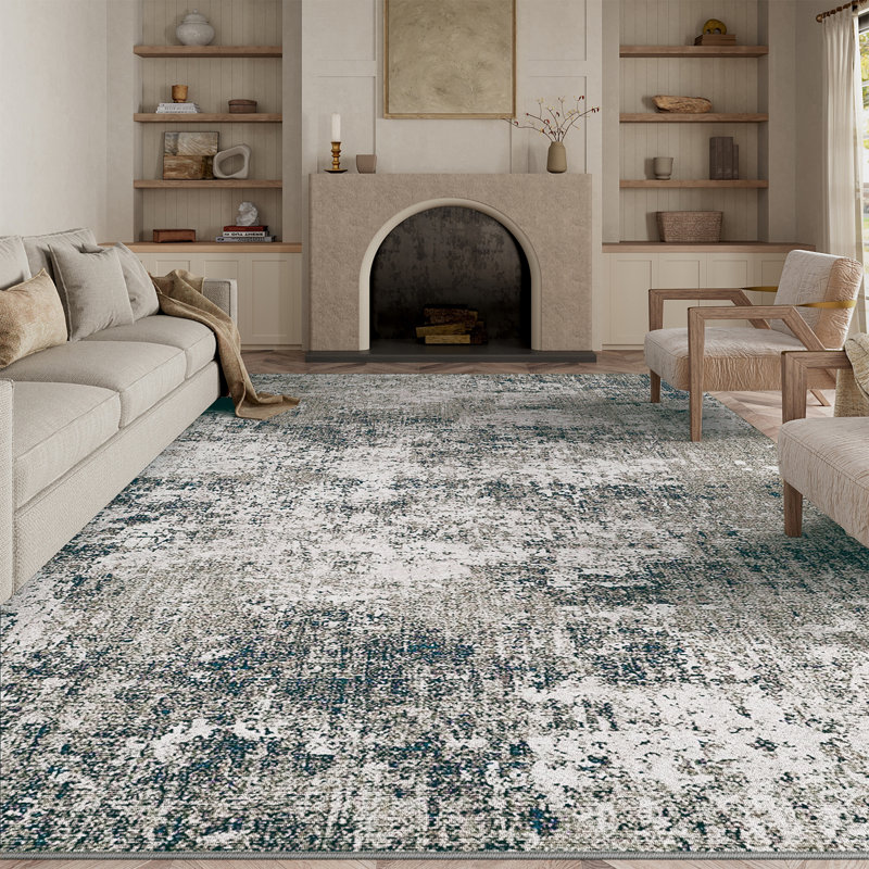 Sarah Machine Washable  Abstract  Area Rug With Non-Slip Backing, Rectangle 8' x 10'