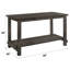Table grise patinée à hauteur de comptoir avec tablette inférieure