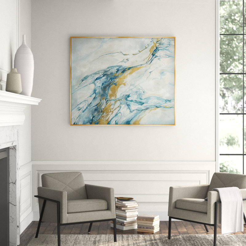 Mystical Gold II Painting by Jacob Lincoln, Glass Coat, 37.5" H x 44.5" W x 1.5" D