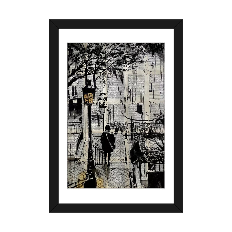 Arrondissement, reproduction d’art sur toile tendue, Papier d'art encadré noir, Blanc, H 32 po x l 24 po x P 1 po