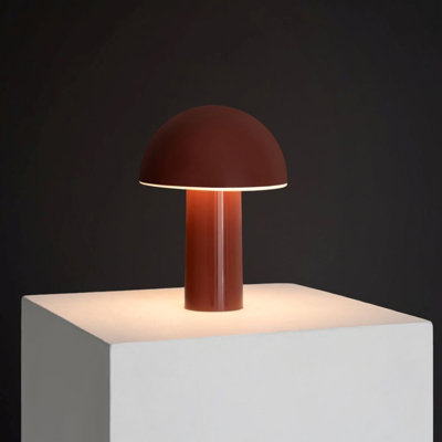 Celia 10" Mushroom Portable LED Table Lamp, 3-Way Dimming and Rechargeable