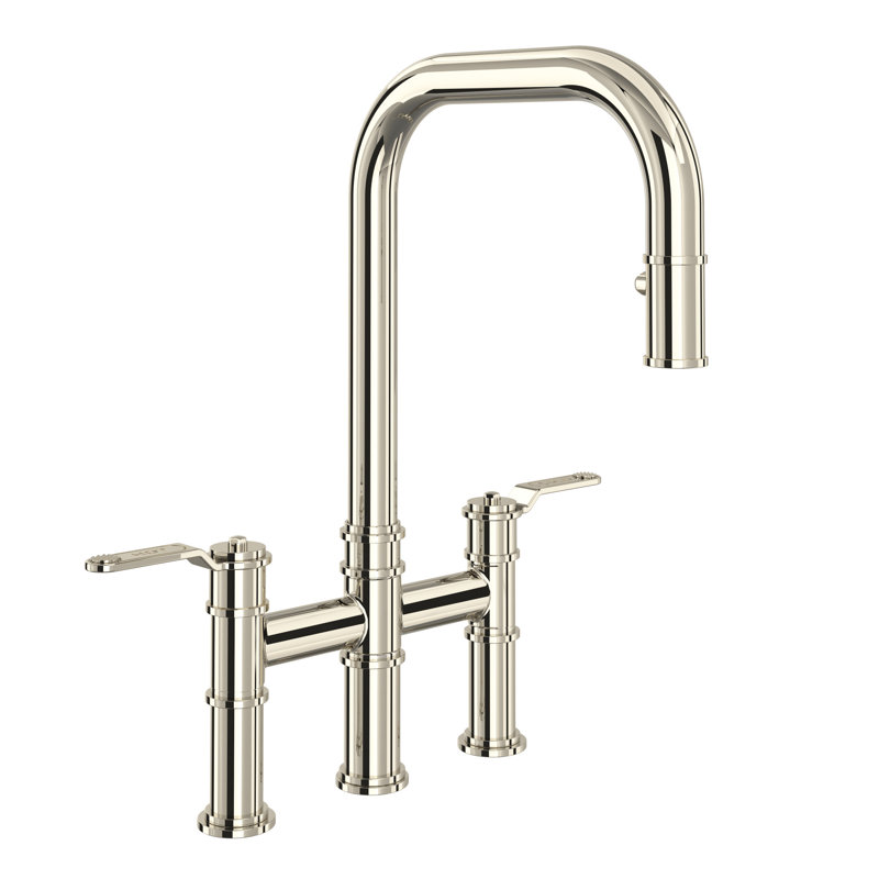 Armstrong™ Pull-Down Bridge Kitchen Faucet, Polished Nickel