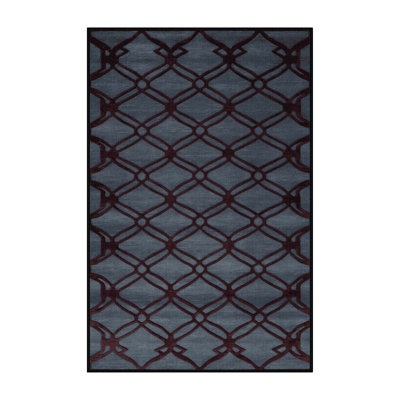 Machine Washable Trellis Gray Area Rug