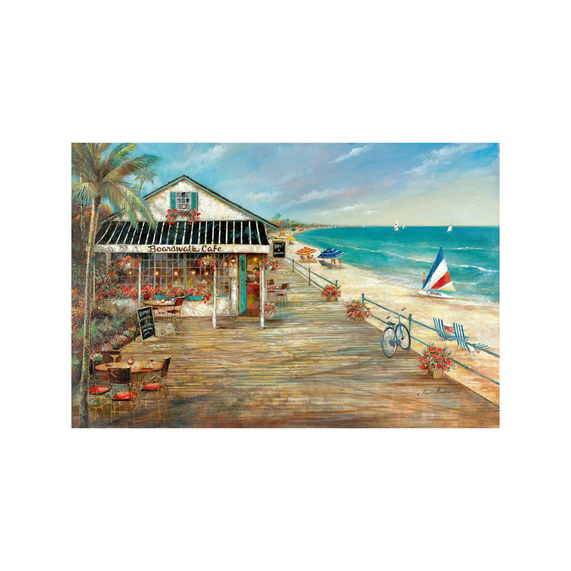 Boardwalk Café - Wrapped Canvas Painting, 101.6 cm H x 66.04 cm W x 3.175 cm D