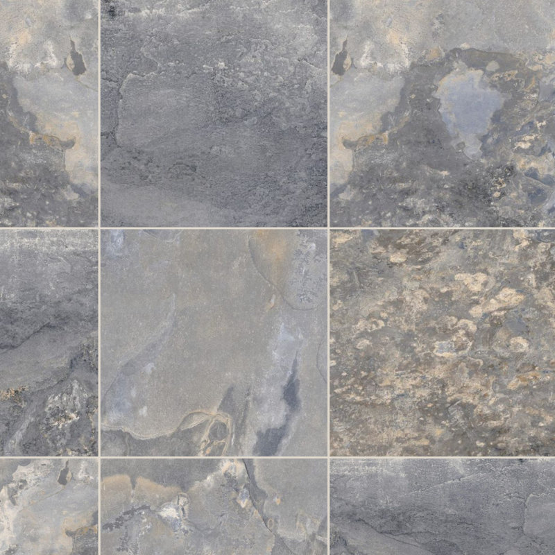 Wells Stone 6" x 6" Porcelain Stone Look Wall & Floor Tile, Blue
