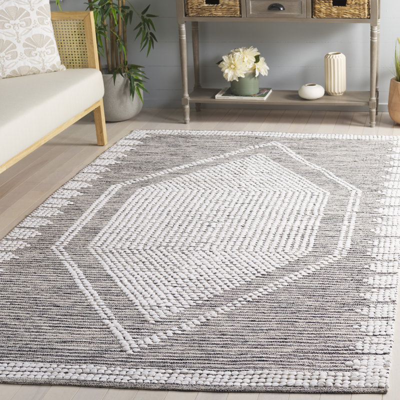 Tapis noir / ivoire Jasone 980, Rectangle de 5 pi x 8 pi