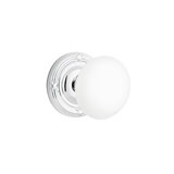 Double Dummy Ice White Knob with Ribbon and Reed Rose
