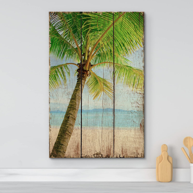 Palmier tropical «Spooky Face Autumn Pumpkins Holiday Halloween Moody Dark Illustration Modern Art Work Decor», Toile tendue