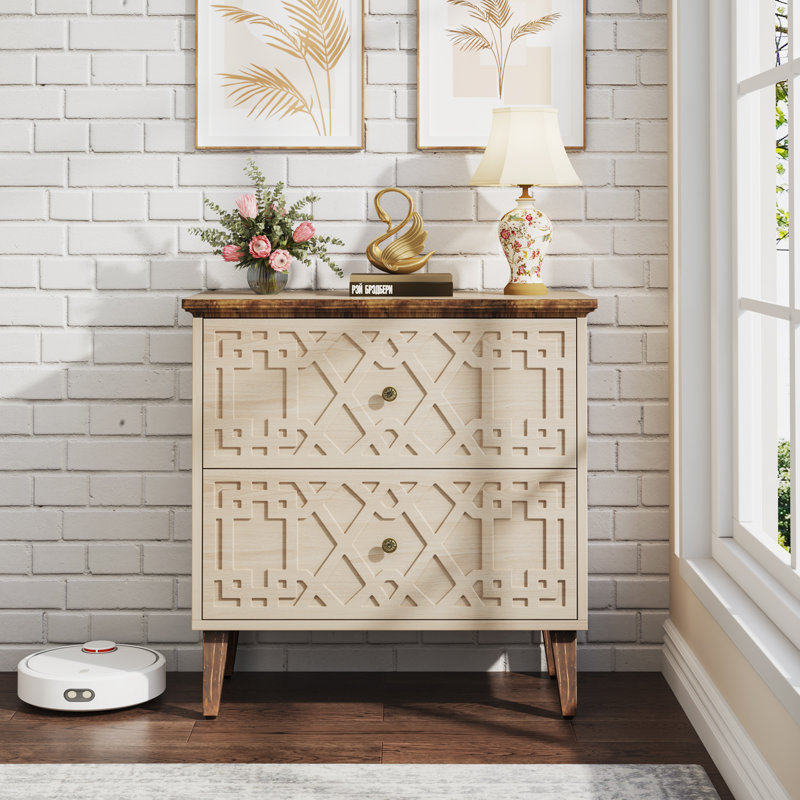 Mahzun 33.07'' Wide 2 -Drawer File Cabinet, Beige