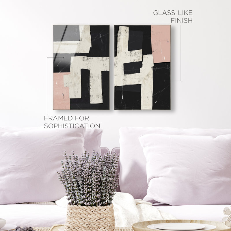 Placed together set High-Gloss Frameless Acrylic Glass Wall Art Abstract Print by Oliver Gal, Ready to Hang, 10 x 15