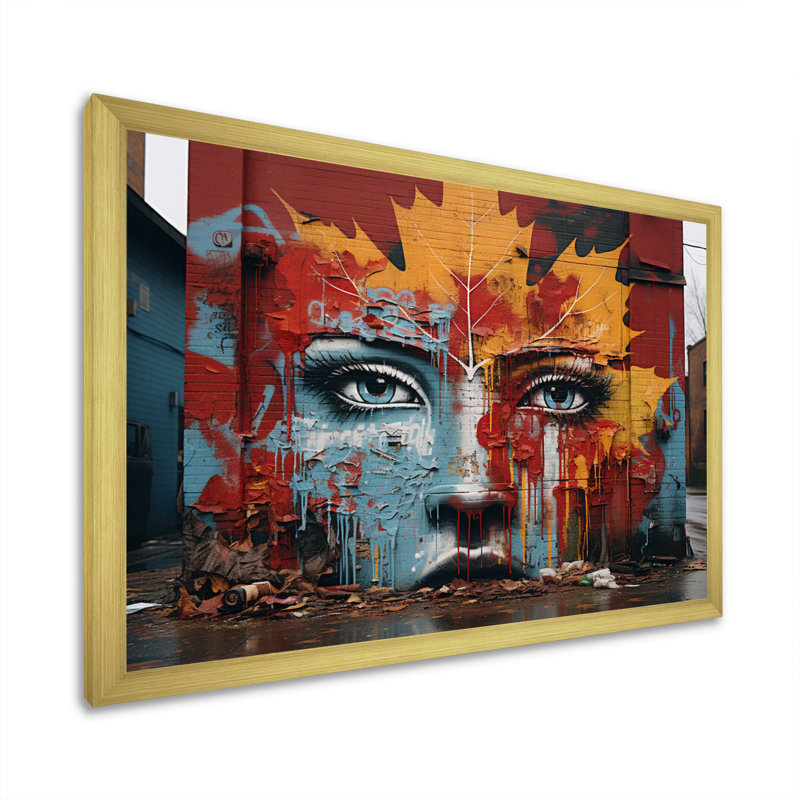 Toronto Urban Graffiti II, reproduction d'art sur toile, Encadrement doré, H 24 po x l 32 po x P 1 po