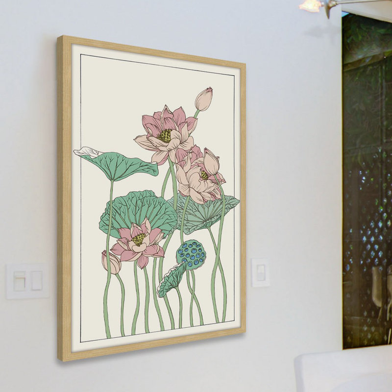Botanical Gloriosa Lotus I - Single Picture Frame Print, 45cm H x 30cm W