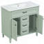 Meuble-lavabo autoportant de 36 pouces avec lavabo en céramique, tiroir supérieur rabattable et portes à fermeture en douceur, combinant style et efficacité de rangement-129184509