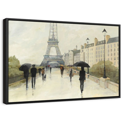 Eiffel In The Rain Canvas Print