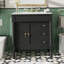 Meuble-lavabo moderne de 30 pouces, structure en bois massif et panneau de fibres à densité moyenne, 2 portes et 3 tiroirs, conception à fermeture en douceur, tablette ajustable en forme de U, lavabo en céramique, ensemble d'armoires de rangement pour salle de bain, conception moderne et élégante-471571597