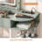 Dressing table ,Vanity Desk with Flip-Top Mirror and Lights – 2-in-1 Makeup Vanity & Writing Desk with Drawer, 4-Tier Storage Shelves, and Built-in Charging Station-139023198