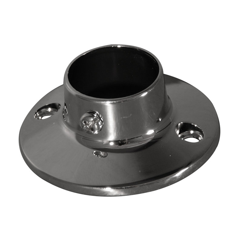 Bride ronde pour barre de douche, Chrome poli