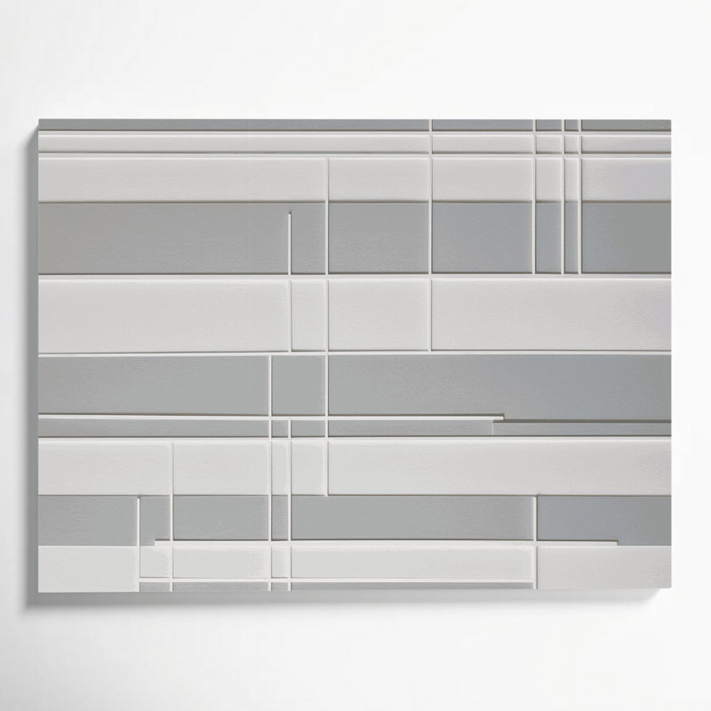 Minimalisme 3, art mural sur toile grise, H 11 po x l 14 po