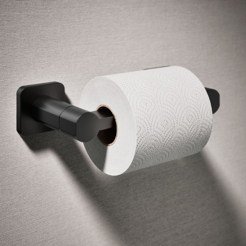 Parallel™ Pivoting Toilet Paper Holder, Wall-Mount Bathroom Toilet Paper Holder, Matte Black