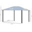 Pavillon de pavillon de jardin avec toit en polycarbonate et cadre en aluminium massif pour le toit de la célébration de patio 10 x 12, évent et cadre