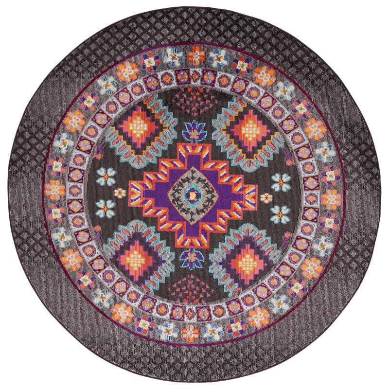 Monaco Performance Oriental Rug, Round 6'7"