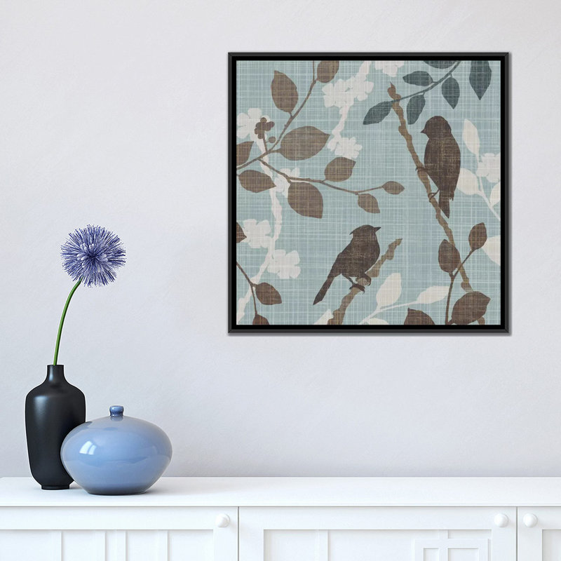 «A Sparrow's Garden II», reproduction d'impression sur toile tendue, H 18 po x l 18 po x P 1,5 po, Toile avec cadre noir