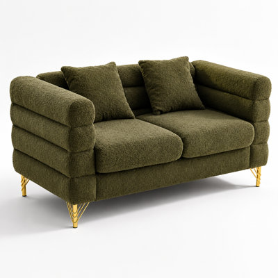 Canapé modulaire surdimensionné à 2 places avec sièges profonds, coussins rembourrés, 2 coussins lombaires, pieds en métal et assemblage facile pour le salon, l’appartement et le bureau