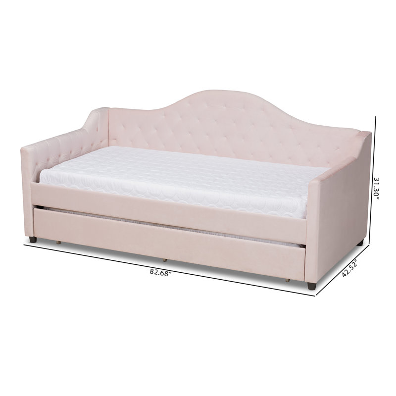 Dania Upholstered Daybed, Twin, Light Pink