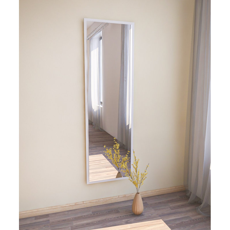 Miroir sur pied moderne 19,7 po x 63,0 po x 0,9 po | 100% panneau de fibres à densité moyenne avec verre écologique Fllot-E | Conception à fixation murale | Élégante couleur unie pour la décoration contemporaine | Parfait pour les chambres à couch