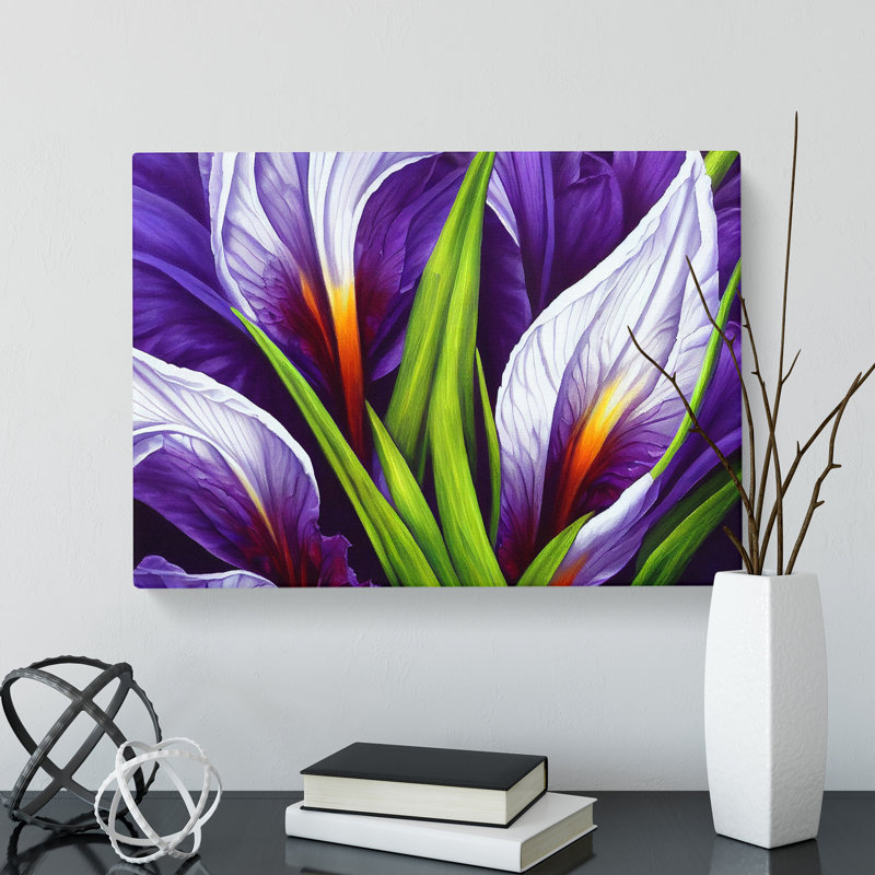 Modern Iris Flowers Vol.7 - Wrapped Canvas, 35cm H x 50cm W x 3cm D