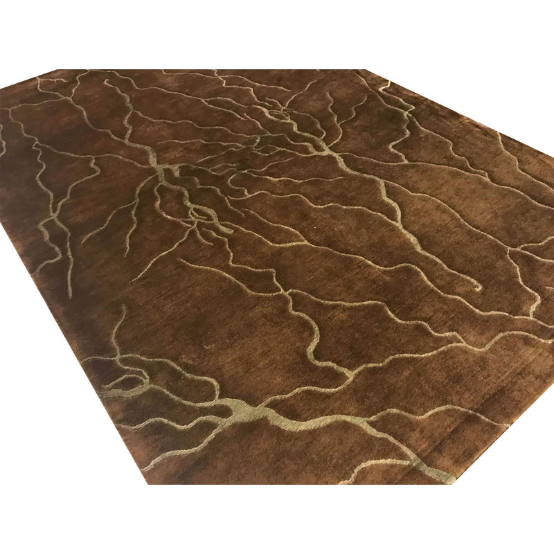 Himalayan Abstract Area Rug in Brown