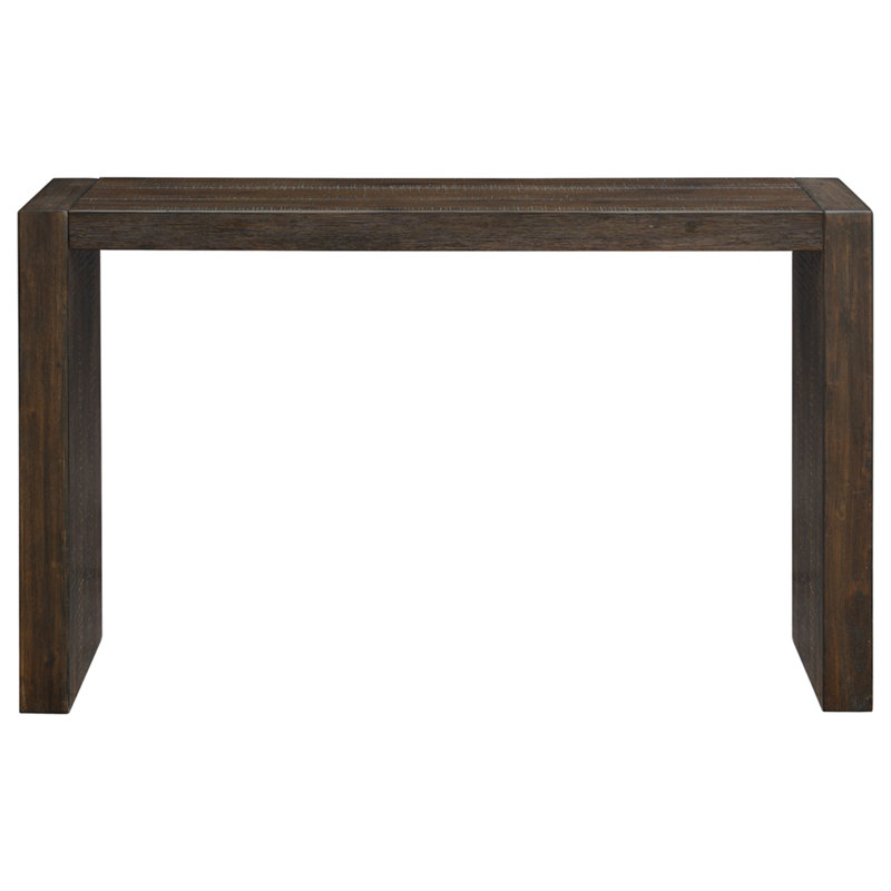 Jearline Modern Solid Wood Console Table with Wire Brushed Texture | 15" Slim Depth, Multi-Functional Use, Brown