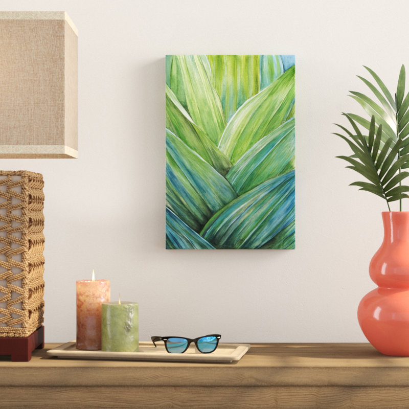 «Tropical Crop IV», peinture sur toile, H 18 po x l 12 po