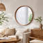 D39.4"x3" Round Wood Mirror, Wall Mounted Mirror Home Decor