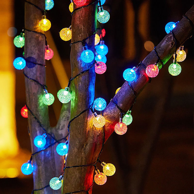 500cm LED Solar Powered 50 - Bulb Cord String Light