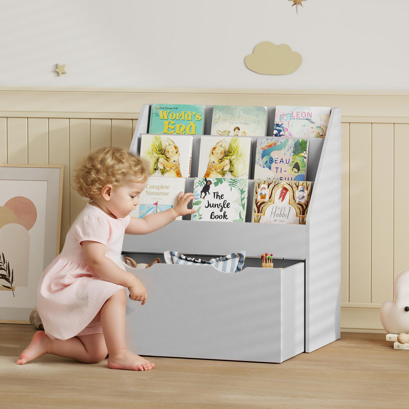 70cm H X 62.5cm W Kids Bookcase, Grey