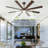 66 inch 8-Blade Ceiling Fan with LED Light Remote Control Reversible Two-tone Fan Blades Brown & Wood Grain Brown Fan Body-349259515-349259513