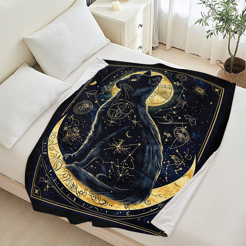 Throw Blanket, Celestial Cat Astrology