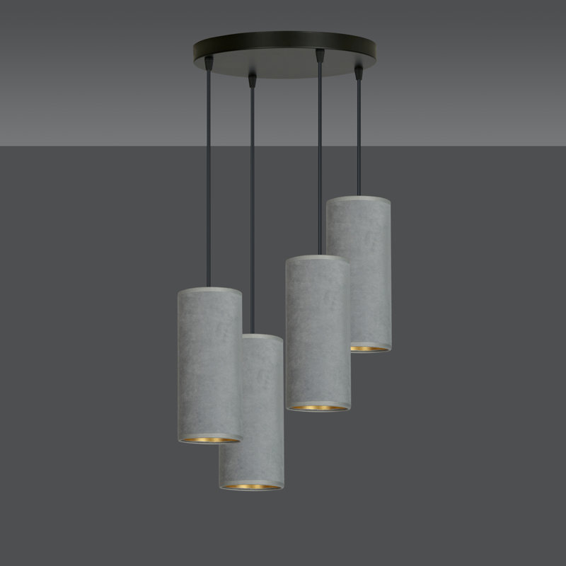 Ealidh 4 - Light Steel Cluster Pendant, Grey