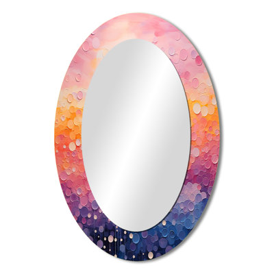 Blushing Horizon I - Pink Oval Wall Mirror Decor