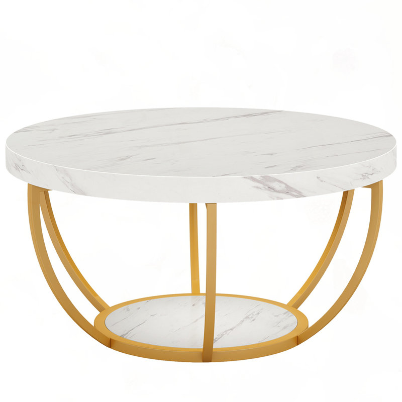 31.7" Modern Round 2 Tier Coffee Table