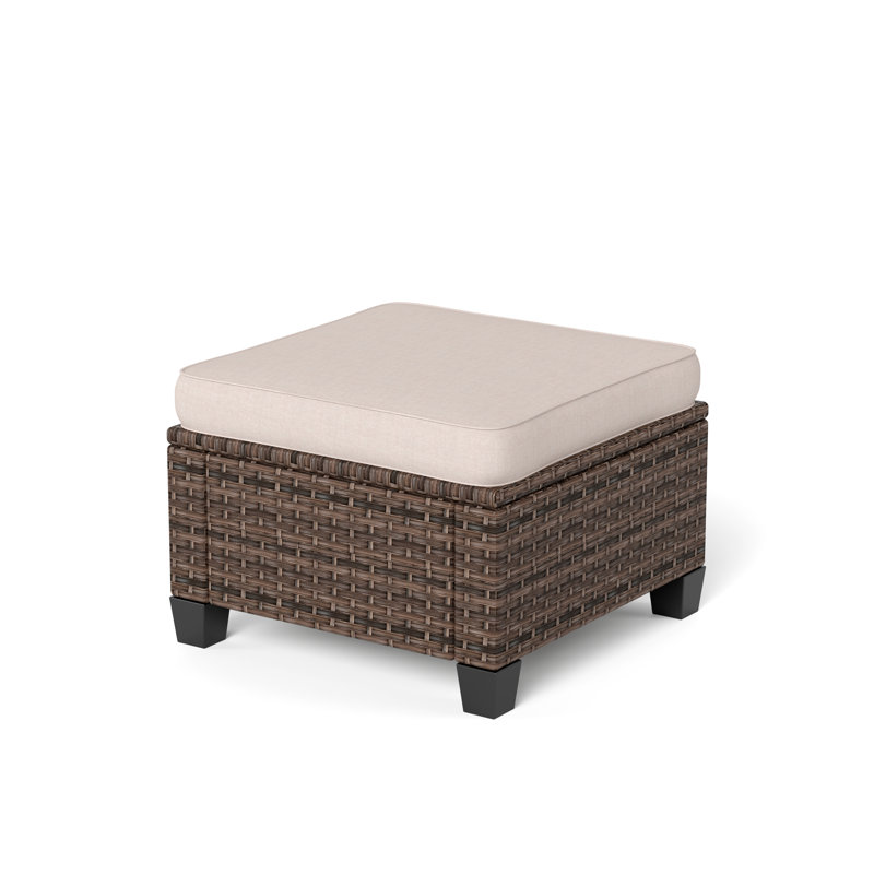 Repose-pieds d'extérieur en osier Salem, Beige