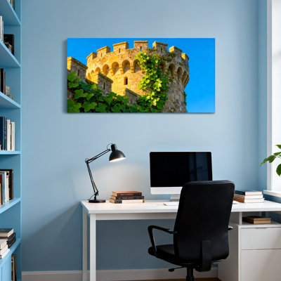 Fantasy & Sci-Fi Castle Tower With Ivy And Blue Sky
