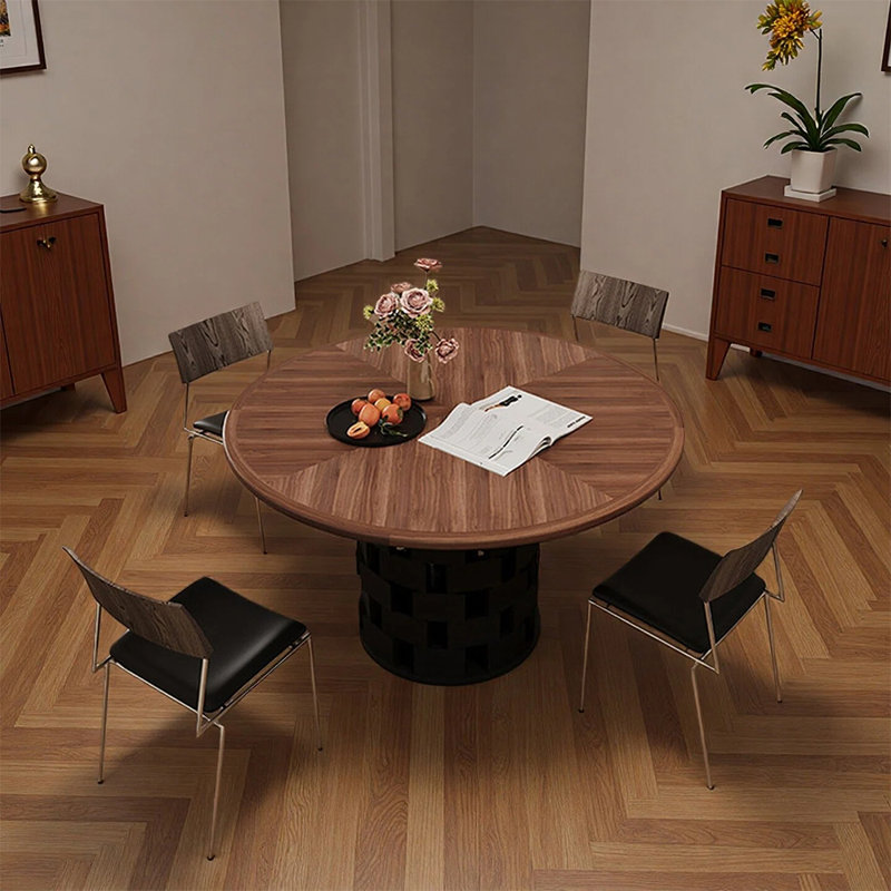 Ensembles de table à manger rétro et créative, H 29,52 po x L 53,14 po x l 53,14 po, 5 pièces: table, 4 chaises