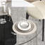 Black Tempered Glass Kitchen Table With Spacious Leg Space Round Lacquered Dining 10mm Thick Top