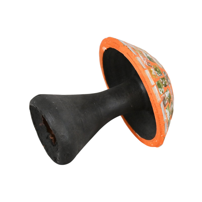 Mosaic Glass Mushroom Family , Orange