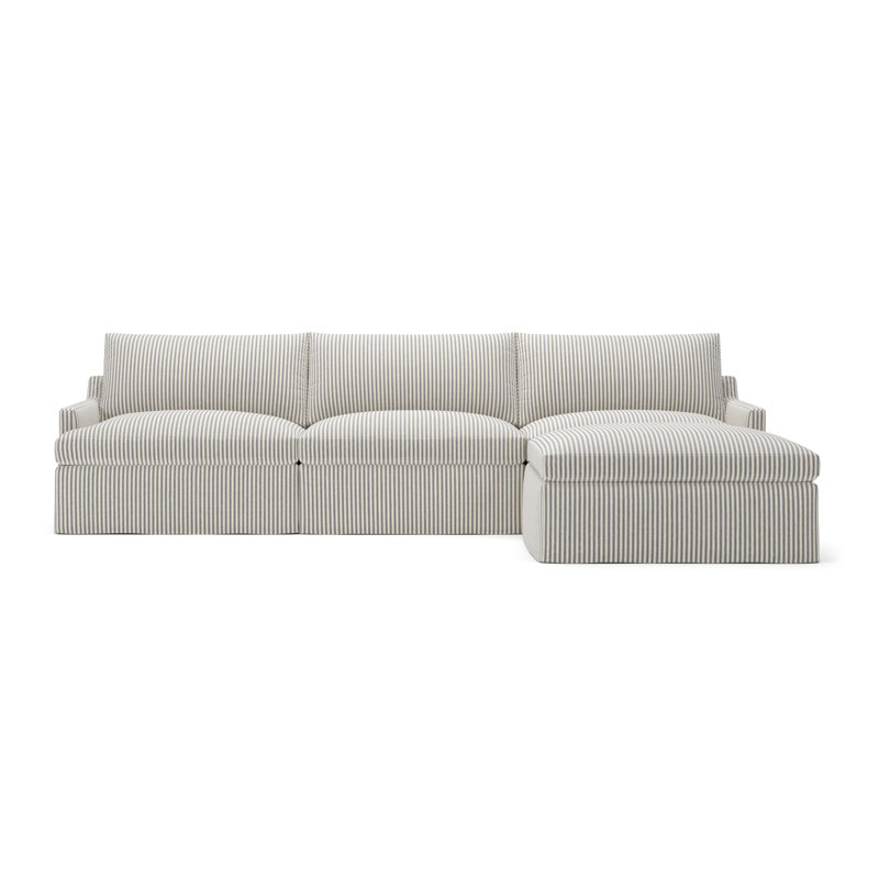 Canapé modulaire 4 pièces Wrenley, Cruise rayé gris