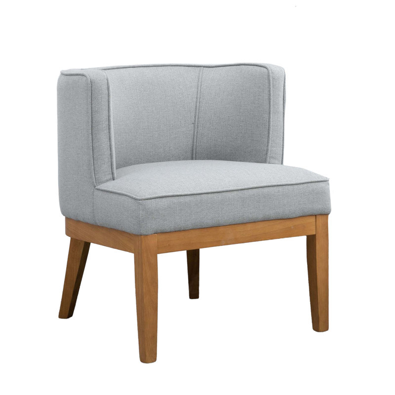 Abbeville Upholstered Barrel Chair, Herringbone Grey